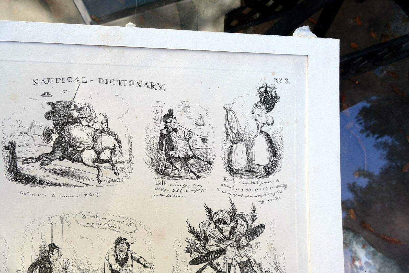 NAUTICAL DICTIONARY No 3 HENRY HEATH CARICATURE PRINT  1840 Victorian