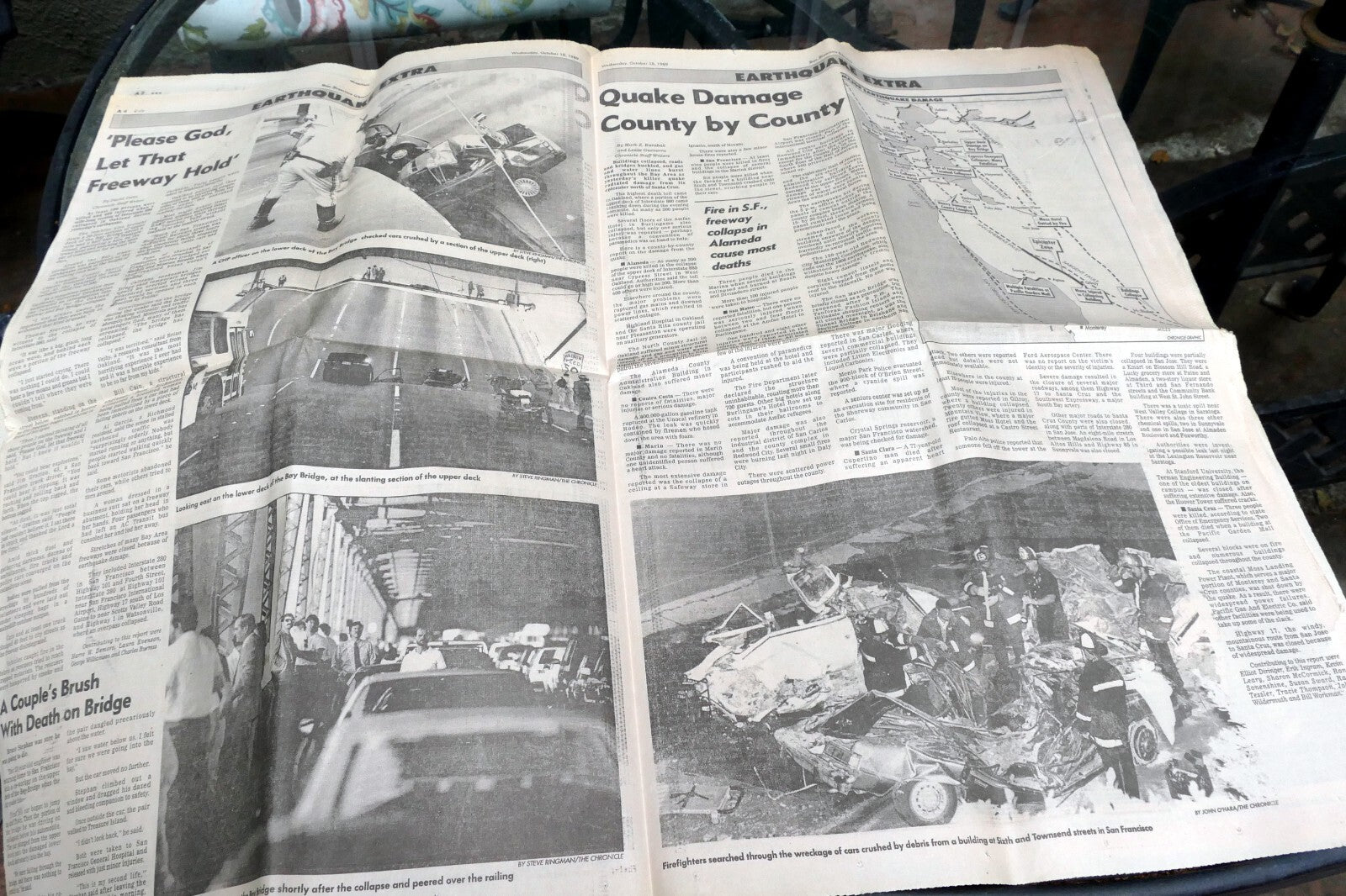 1989 San Francisco Chronicle Earthquake Oct. 18th EXTRA EXTRA -  Hundreds dead