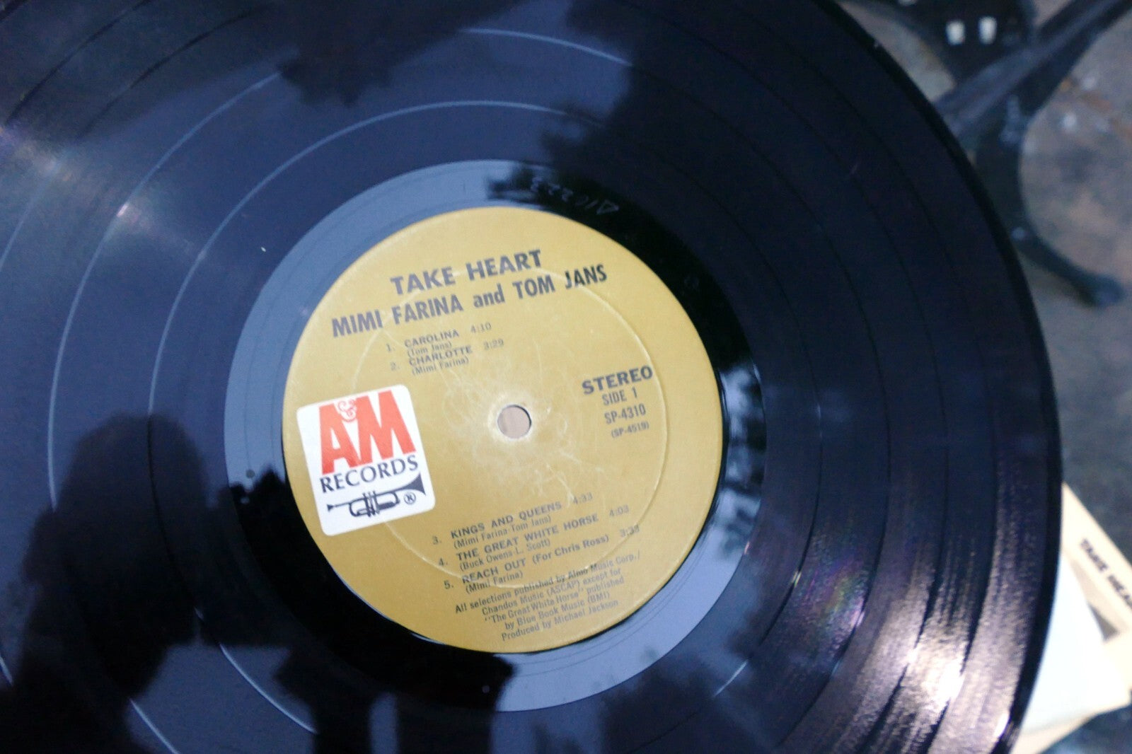Mimi Farina And Tom Jans - Take Heart LP   SP 4310 A&M 1971 Vinyl Record
