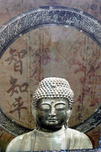 Buddha Face Wall Print Meditating Poster [24" x 36"] Large Framed - vintage USA