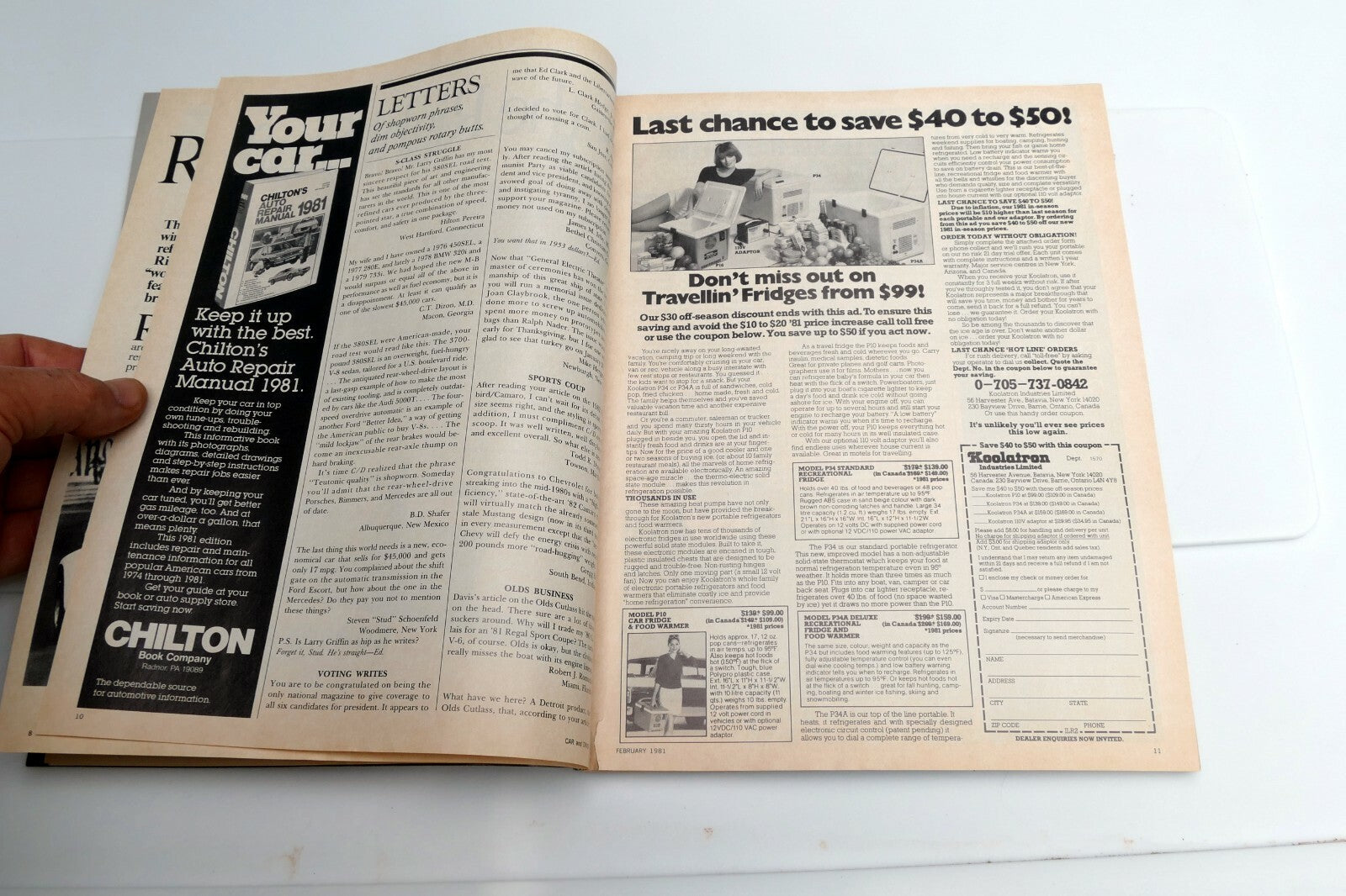 Car & Driver Fuel Economy magazine Feb 1981 Porsche 924 Ford Escort Bonneville