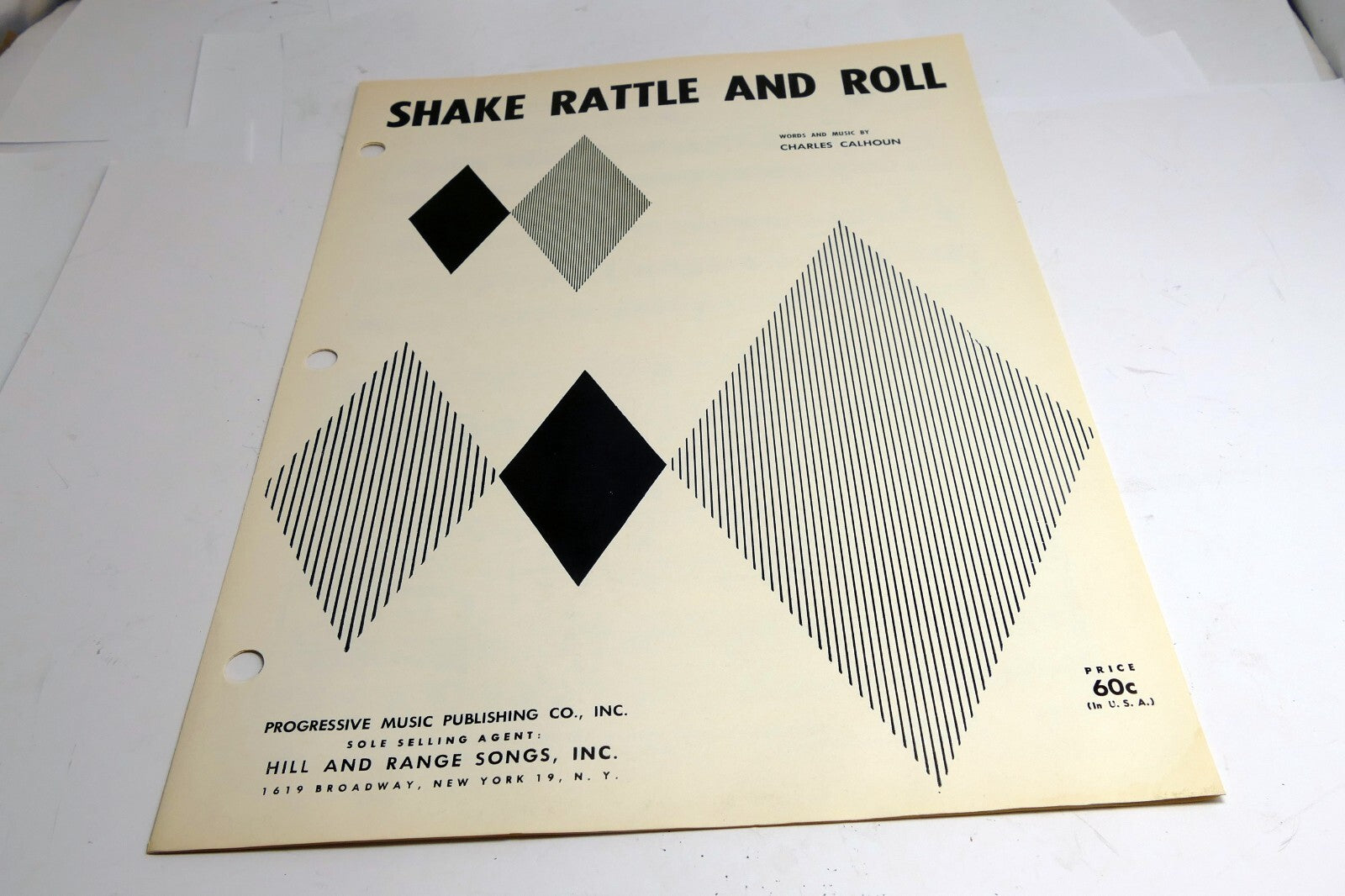 Shake Rattle and Roll Charles Calhoun  1954 Sheet Music Stone