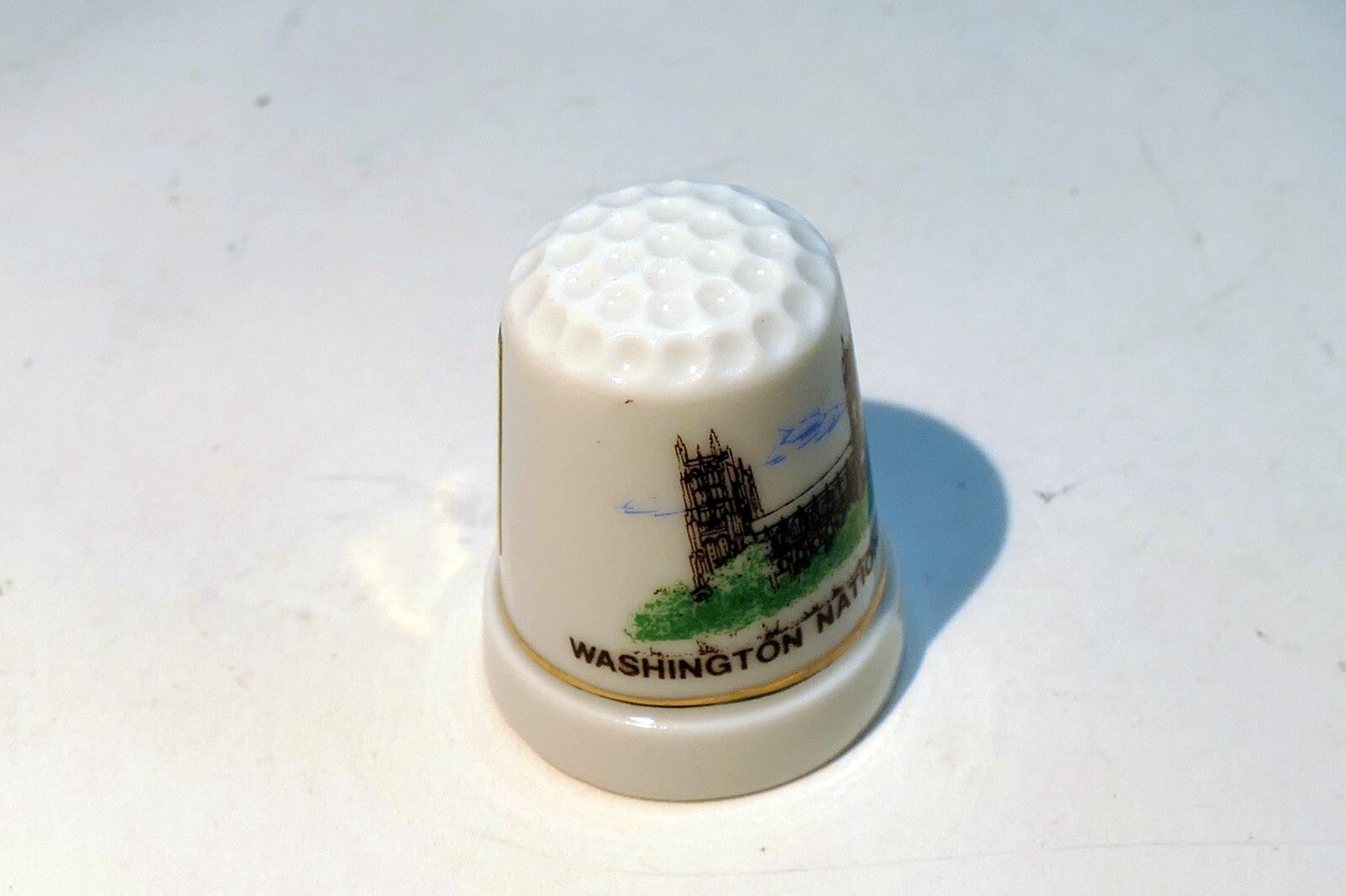 Porcelain Thimble Souvenir Washington National Cathedral USA