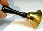 1.5" solid brass metal school diner bell with wooden handle missing clapper