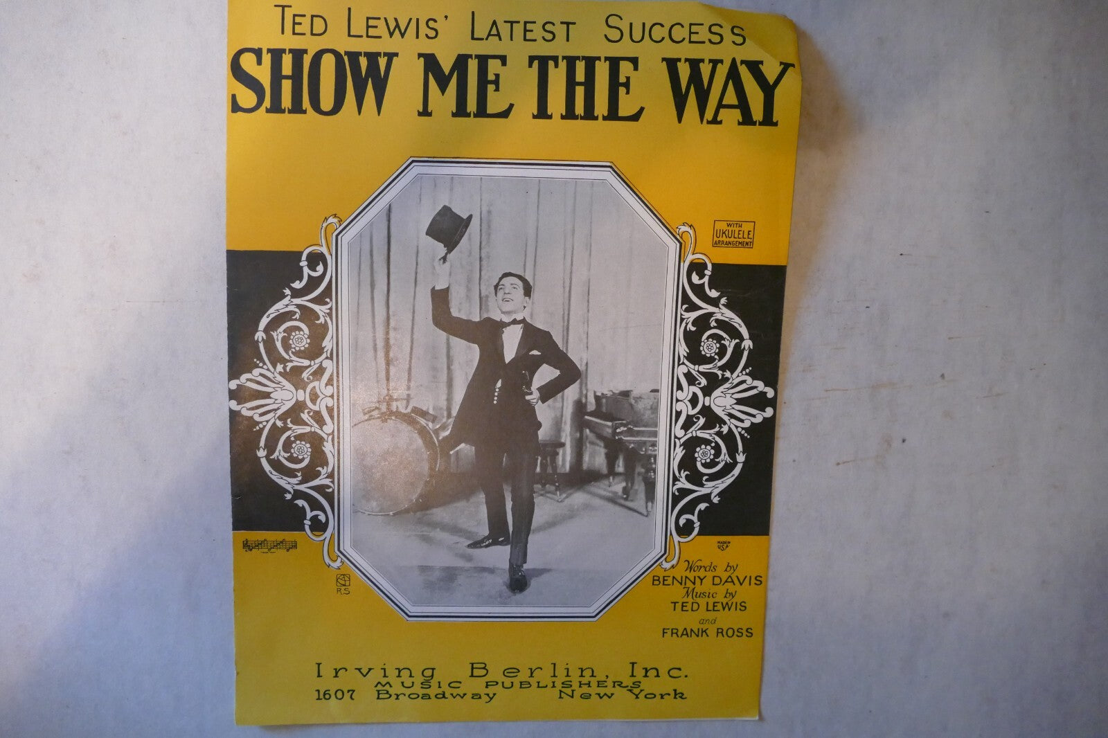 Show me the way, sheet music 1924, by benny davis, ted lewis, frank ross, irving berlin inc.