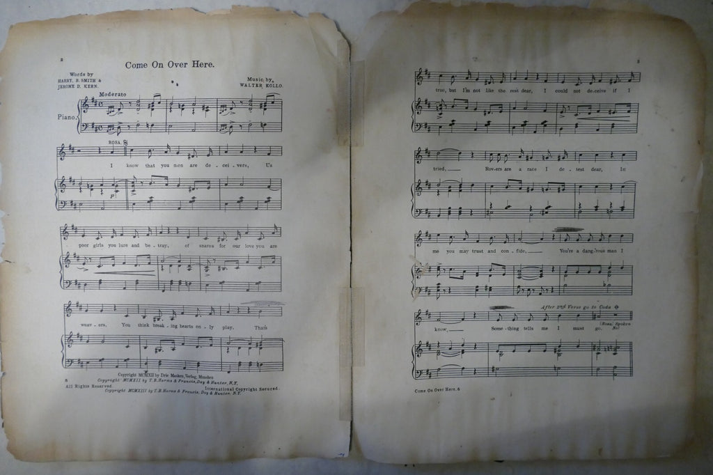 Come On Over Here, 1913, by Jerome Kern and Harry B. Smith, from "The Doll Girl"