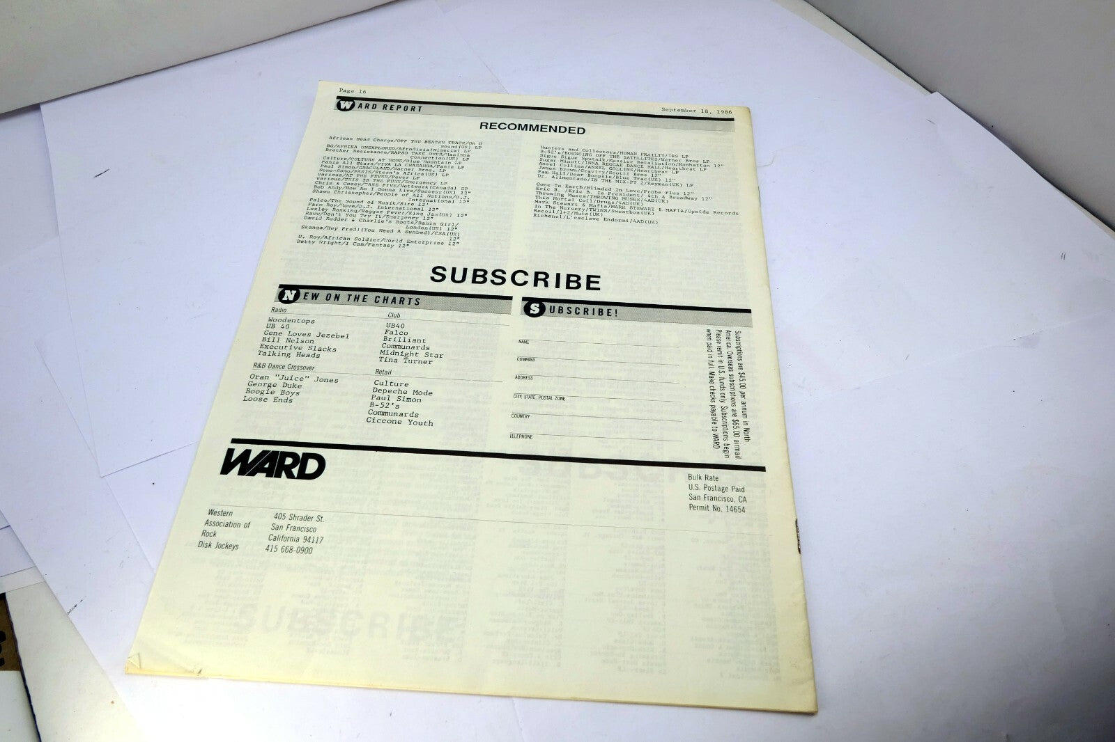 ward report guide nightclubbing September 18, 1986  San Francisco California