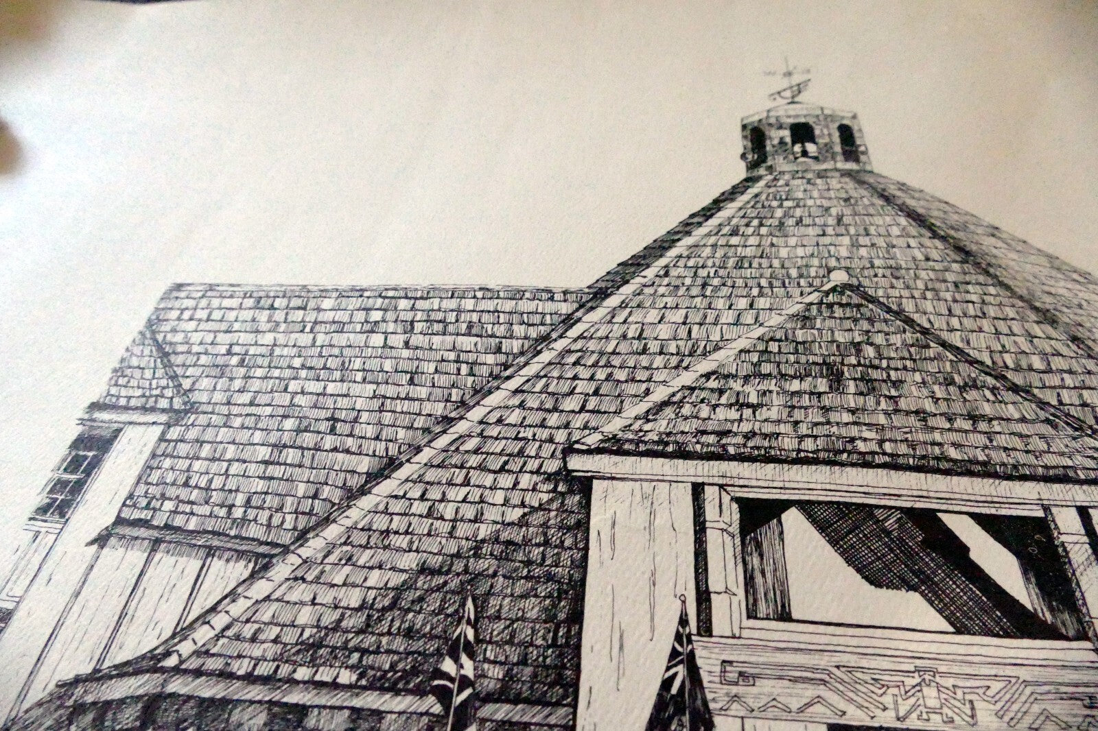 Timberline Lodge Dorothy A. Young Print black and white Lithograph Art Poster