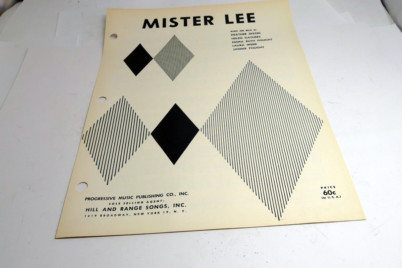Mister Lee by Dixon Gathers Webb Pought   1957 Sheet Music The Bobbettes