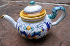 Splendor of florence floral teapot hand painted 7” x 11” 7” holds 5 cups   italy