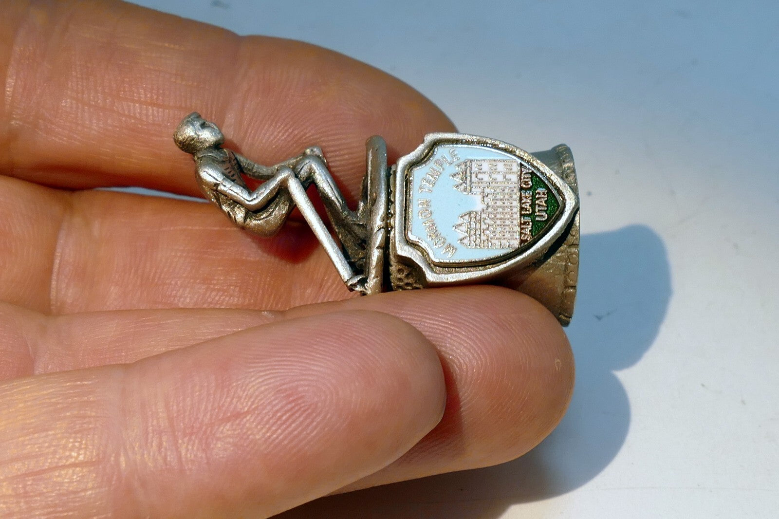 Thimble Souvenir Utah LDS Mormon Temple Salta Lake City US metal skier