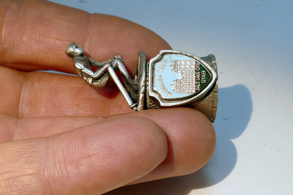 Thimble Souvenir Utah LDS Mormon Temple Salta Lake City US metal skier