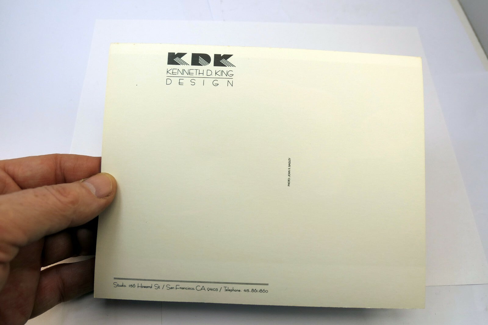 KDK Kenneth King Design Studio 1156 Postcard Howard Street San Francisco 1980's