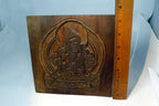 Hand Carved Tibetan Buddhist Wood Block Stamp Nepal Vintage 7X7"