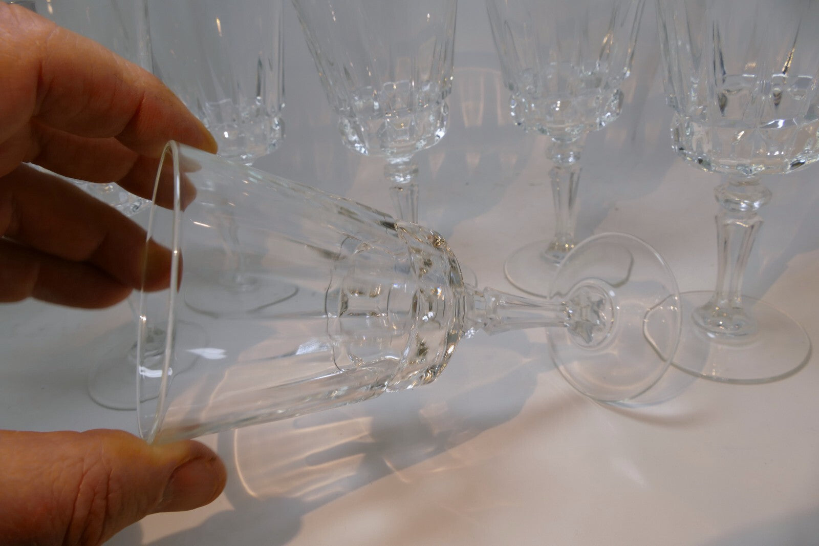 Cristal D'Arques Durand Crystal Chantelle Claret Wine Glass Goblet Set of 6