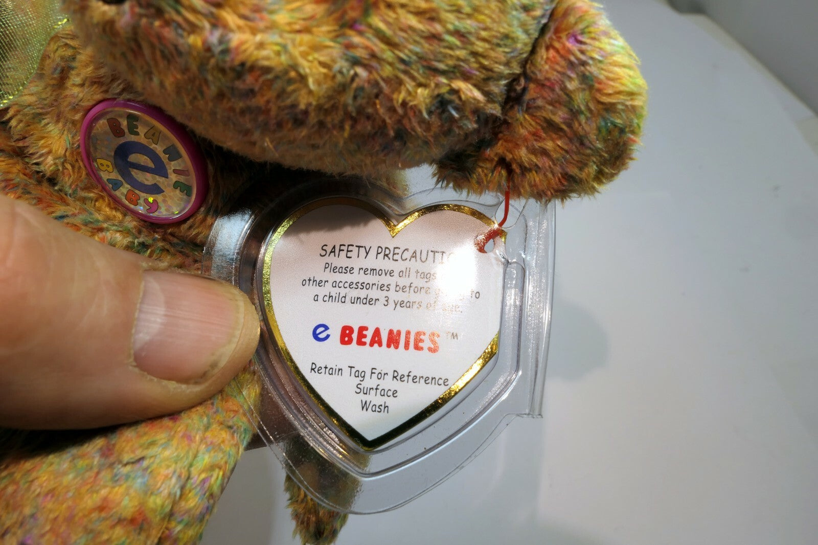 TY Beanie Babies E "Speckles" USA 2000 Teddy Bear 8" new unused with tag