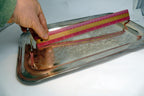 Viking Plate EP Copper Silver Plate Rectangle Serving Tray Platter ornate 9X14"