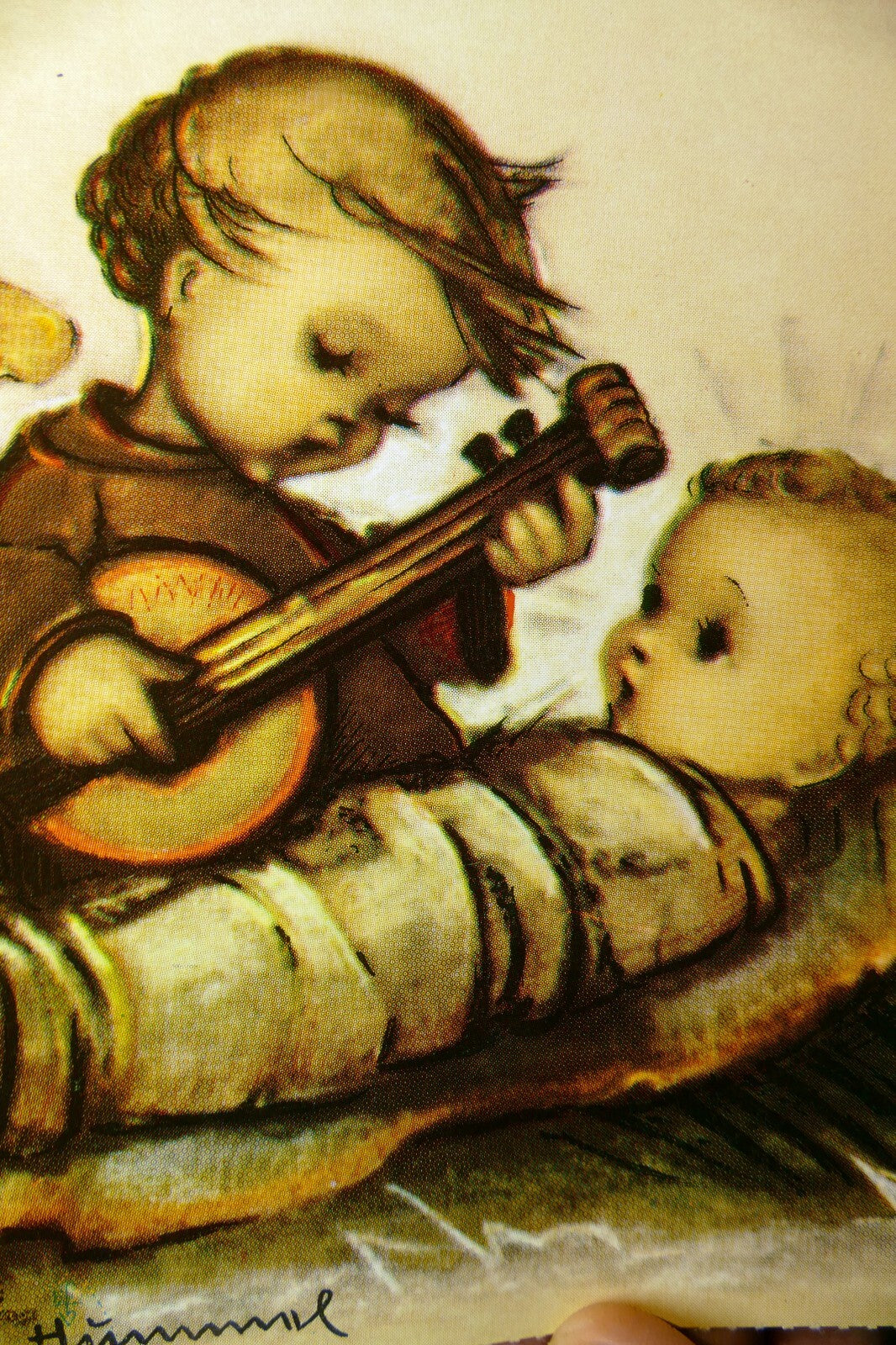 Hummel laute spielender engel postcard w. germany art   unposted   mint