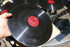 Set of 7 vintage 12-inch 78 RPM Tosca Volume II vinyl records by Puccini, featuring Gigli and conducted by Fabritiis