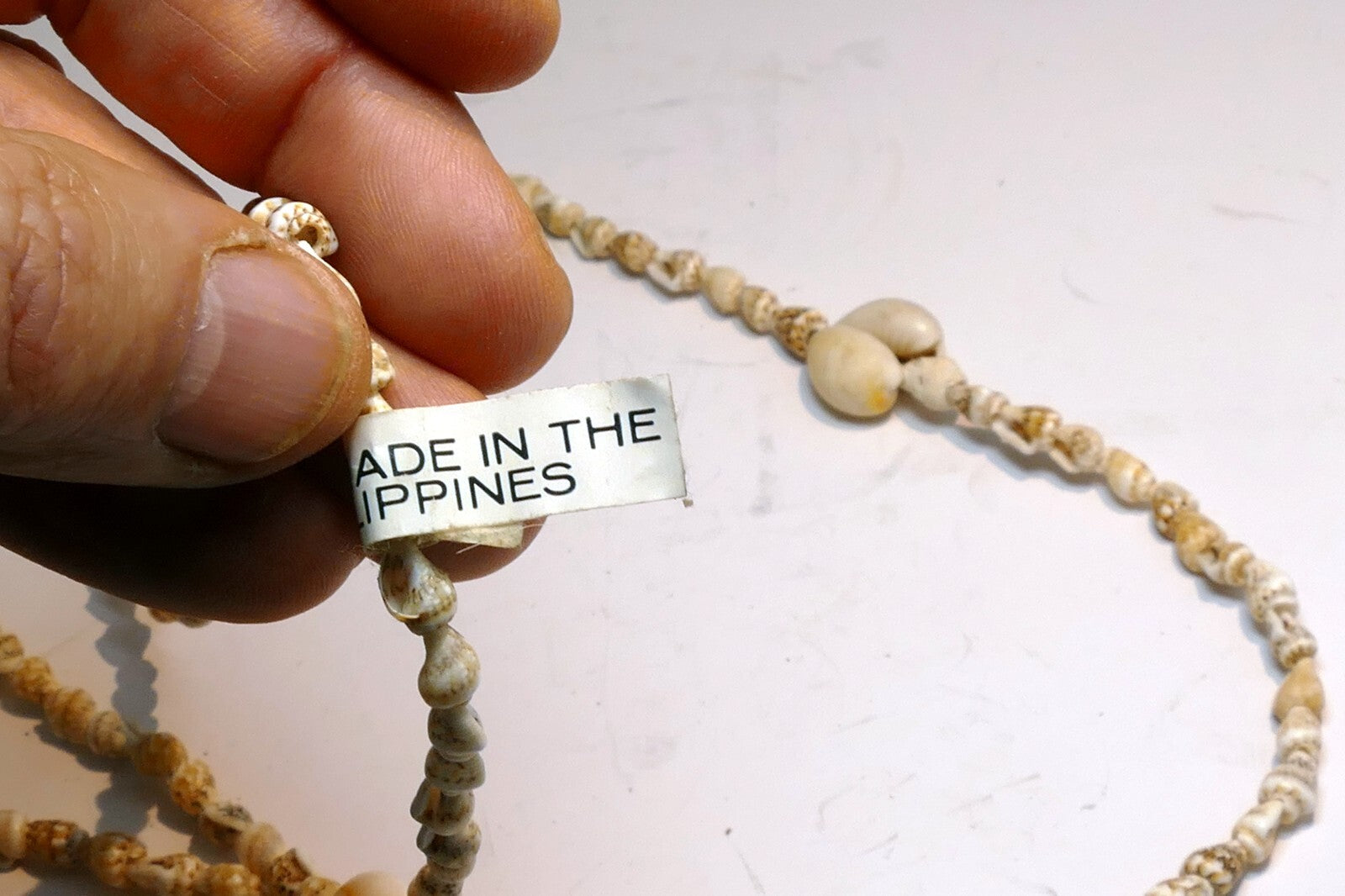 Cowrie Shell 17" Necklace Lei Jewelry Boho Surfer Yellow-White glossy