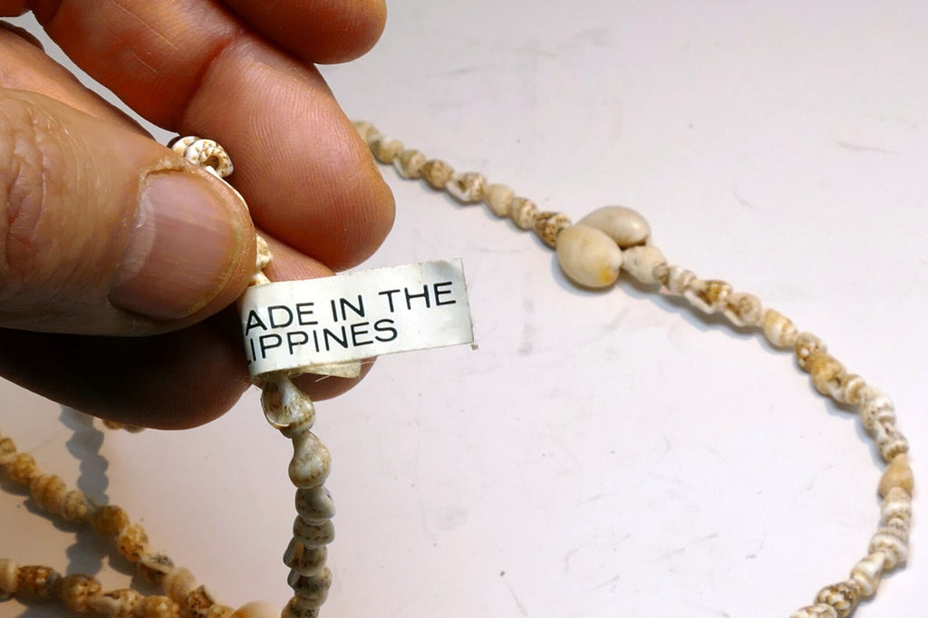Cowrie Shell 17" Necklace Lei Jewelry Boho Surfer Yellow-White glossy