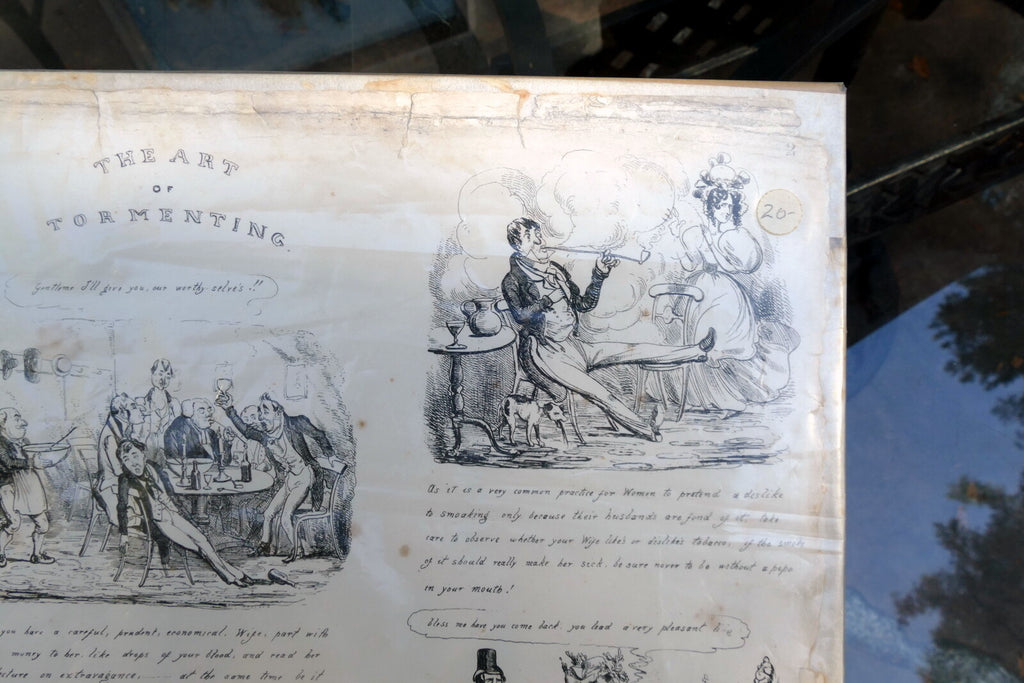 The ART of TORMENTING No 2 HENRY HEATH CARICATURE PRINT  1840 Victorian