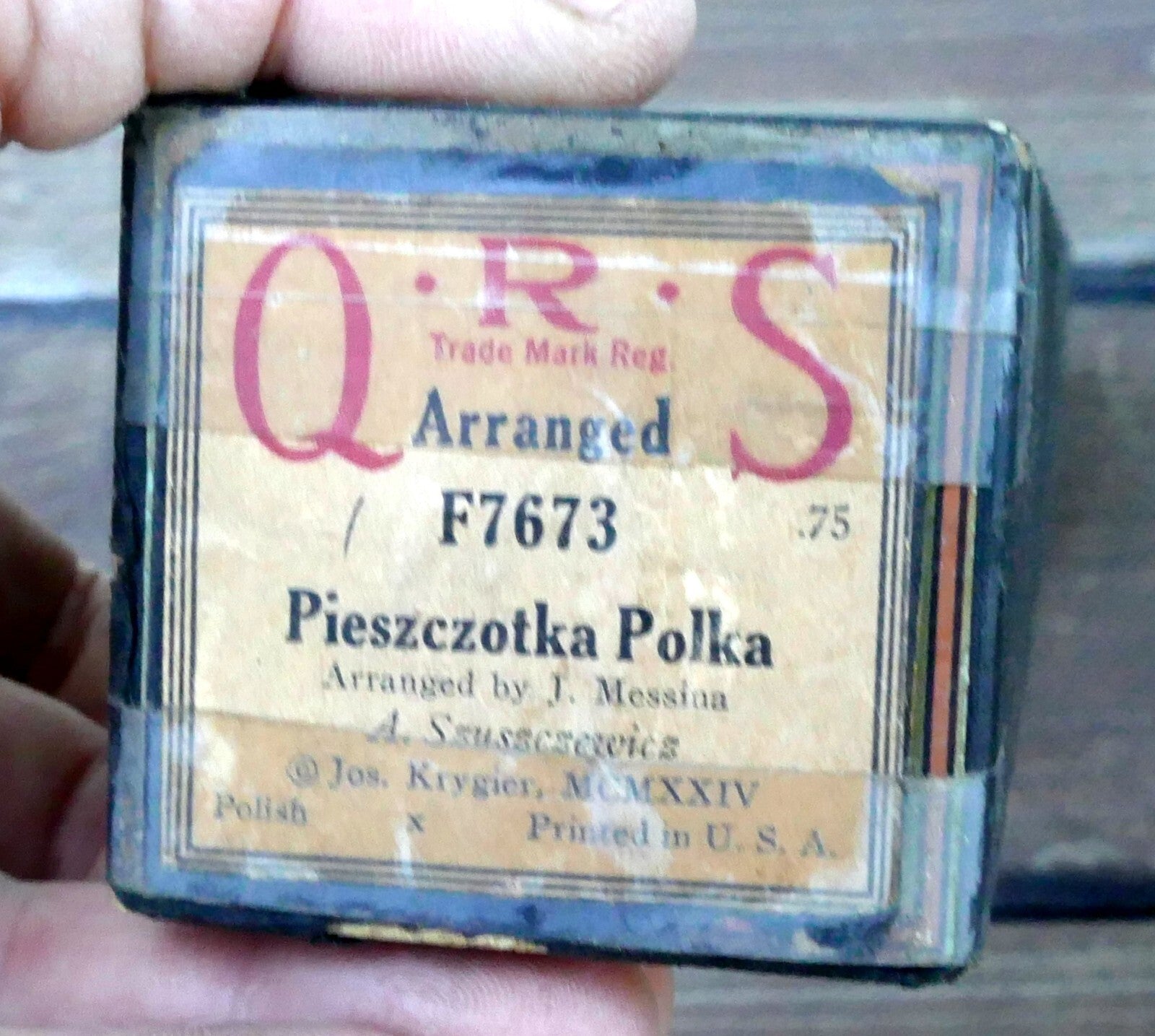 Qrs arranged f7673 pieszotka polka by j. messina piano roll