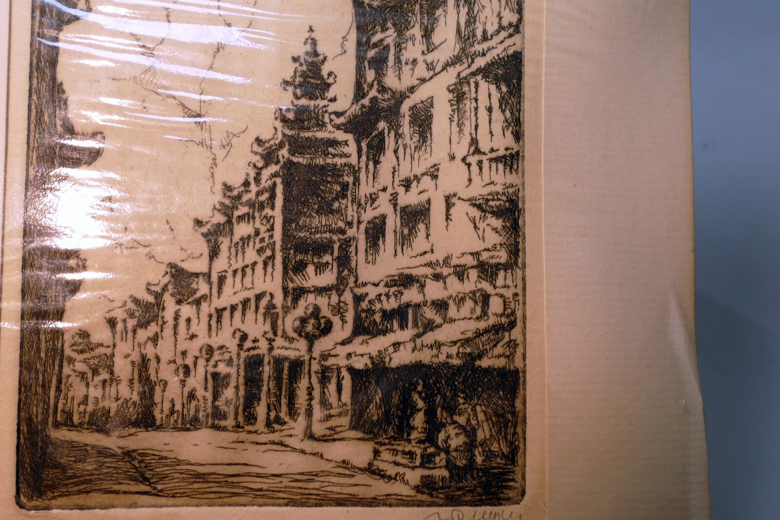 " San Francisco Chinatown "  Hand Signed Etching 1900's