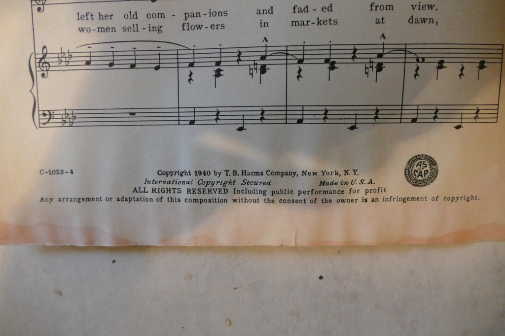 The Last Time I Saw Paris, 1940, by Jerome Kern and Oscar Hammerstein 2nd