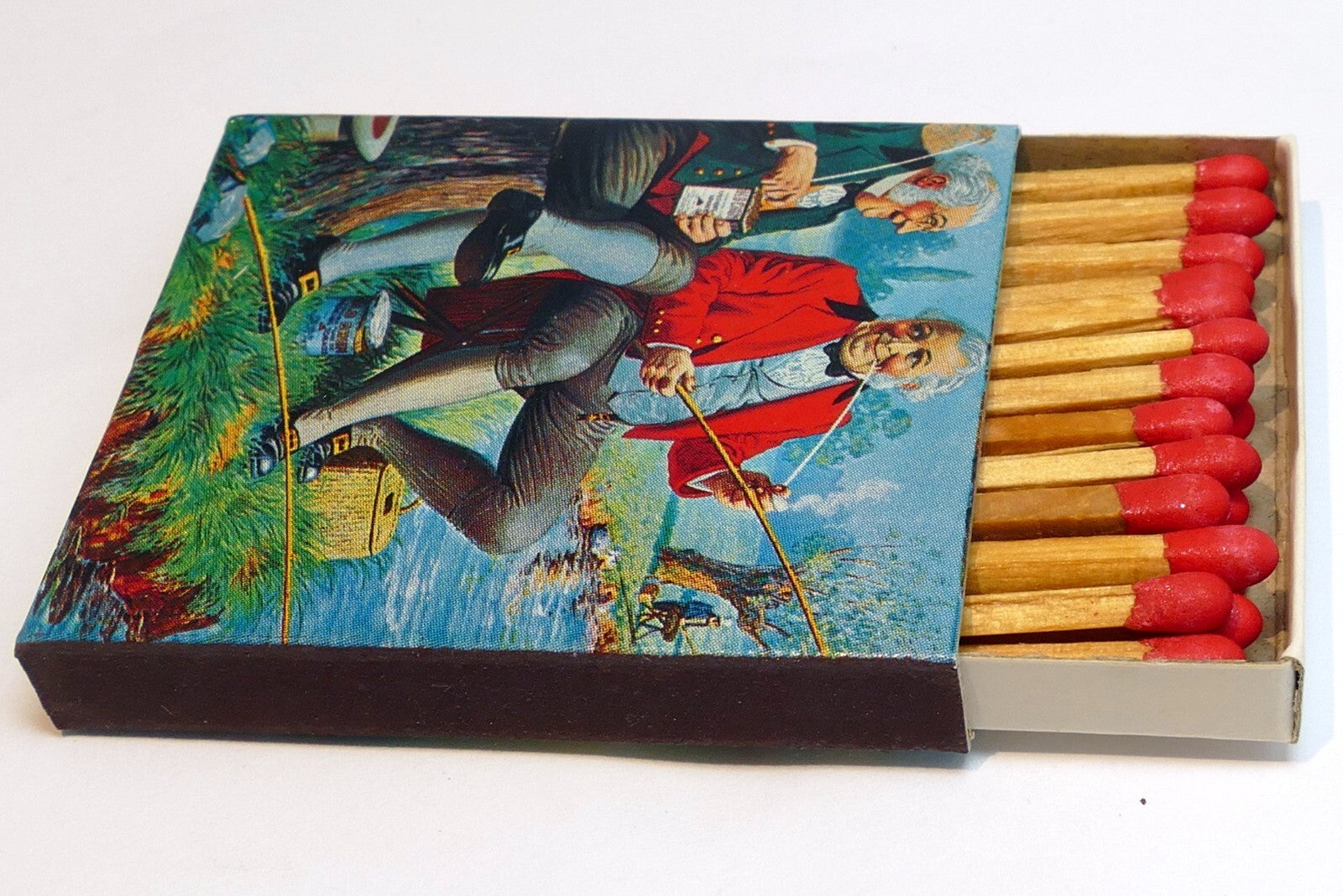 Old chum light safety match box and wooden matches for pipe smoking tobacco