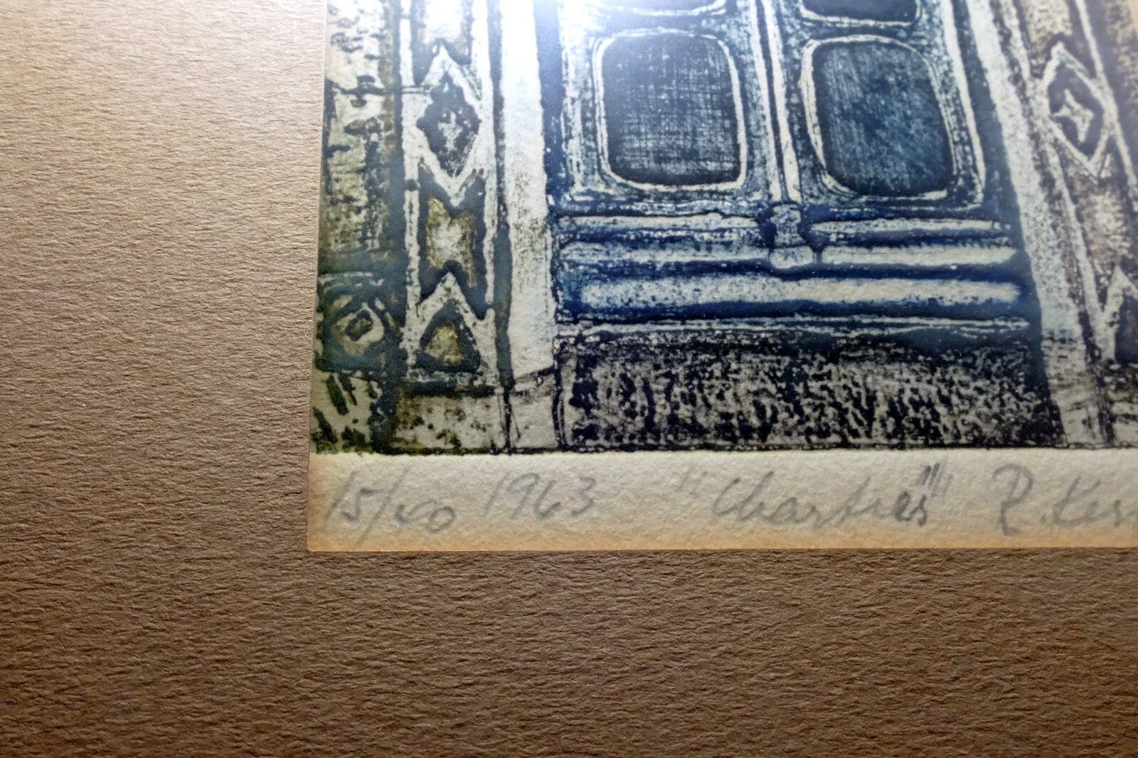 15/40 " Chartres " 1963 Etching by RUTH KERKOVIUS