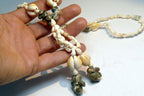 Cowrie Shell 15" Necklace Lei Jewelry Boho Surfer yellow-gray glossy Philippines