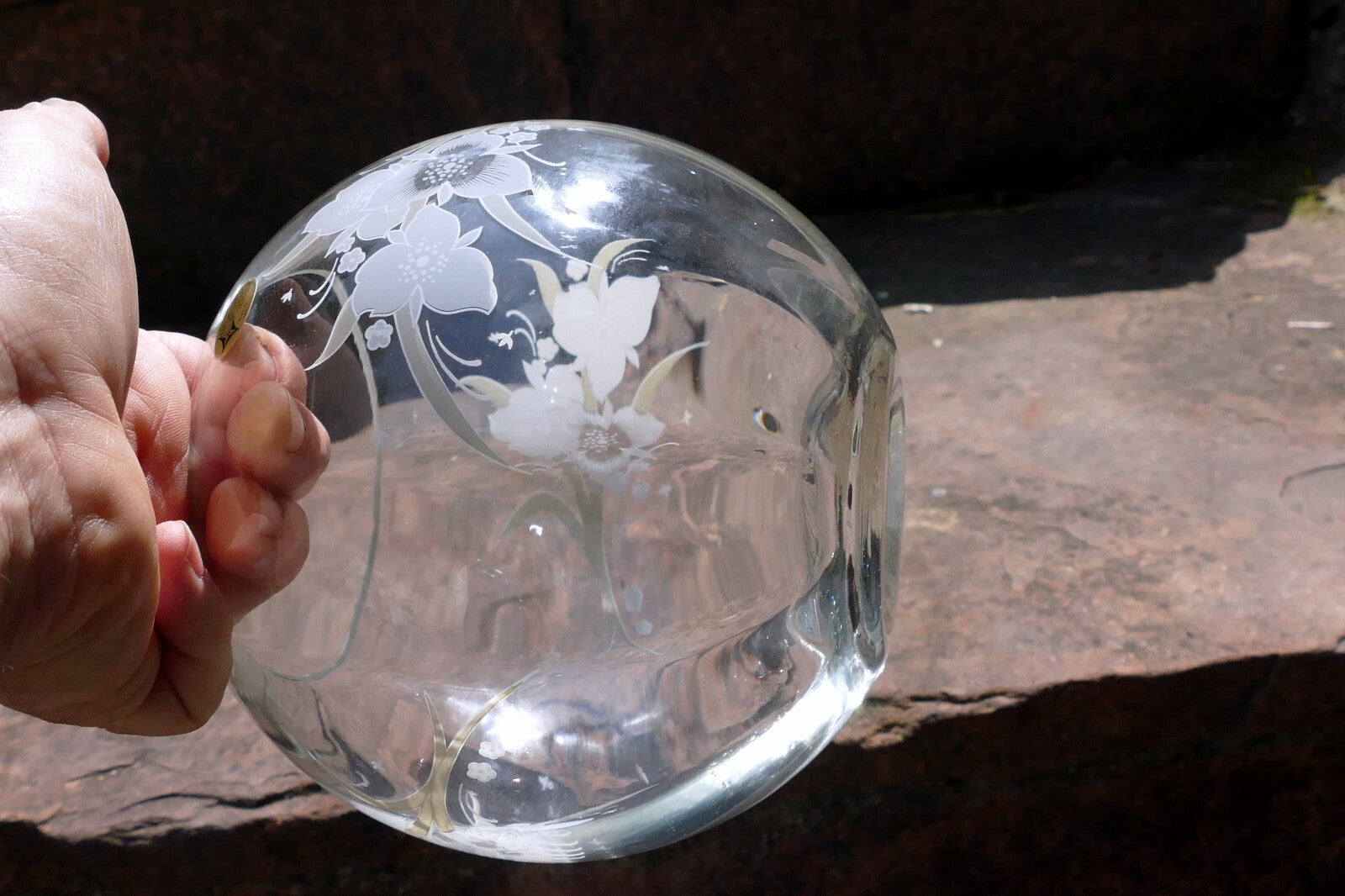 Glass Bowl Glass Bowl Globe 6" Floral Design European Collection