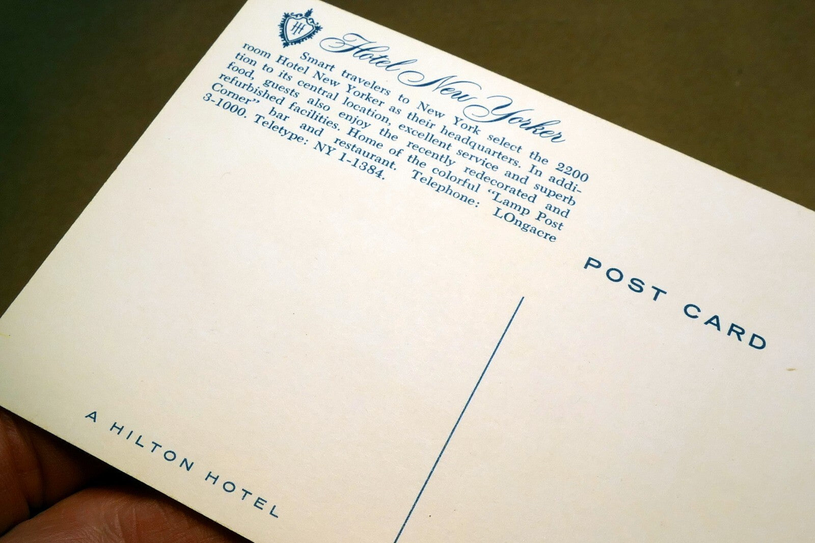 Hotel New Yorker  1950's Postcard - unposted