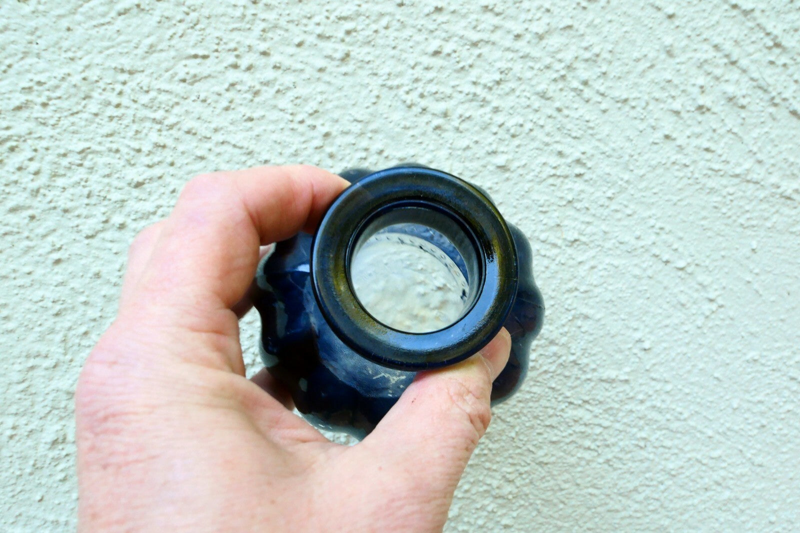 Water bong Hookah Pipe 3" inches tall thick Blue  GLASS