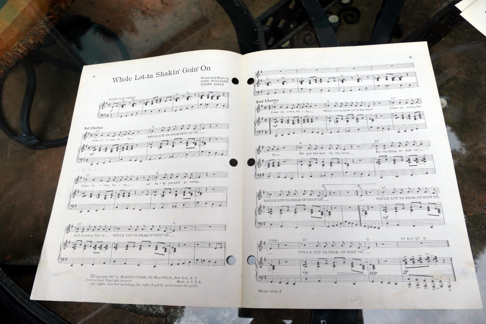Whole Lot-ta Shakin' Goin' On by D. Willaims Jerry Lee Lewis  1957  Sheet Music