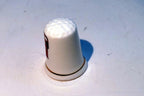 Porcelain Thimble Souvenir  London UK England Bus Red Harrods