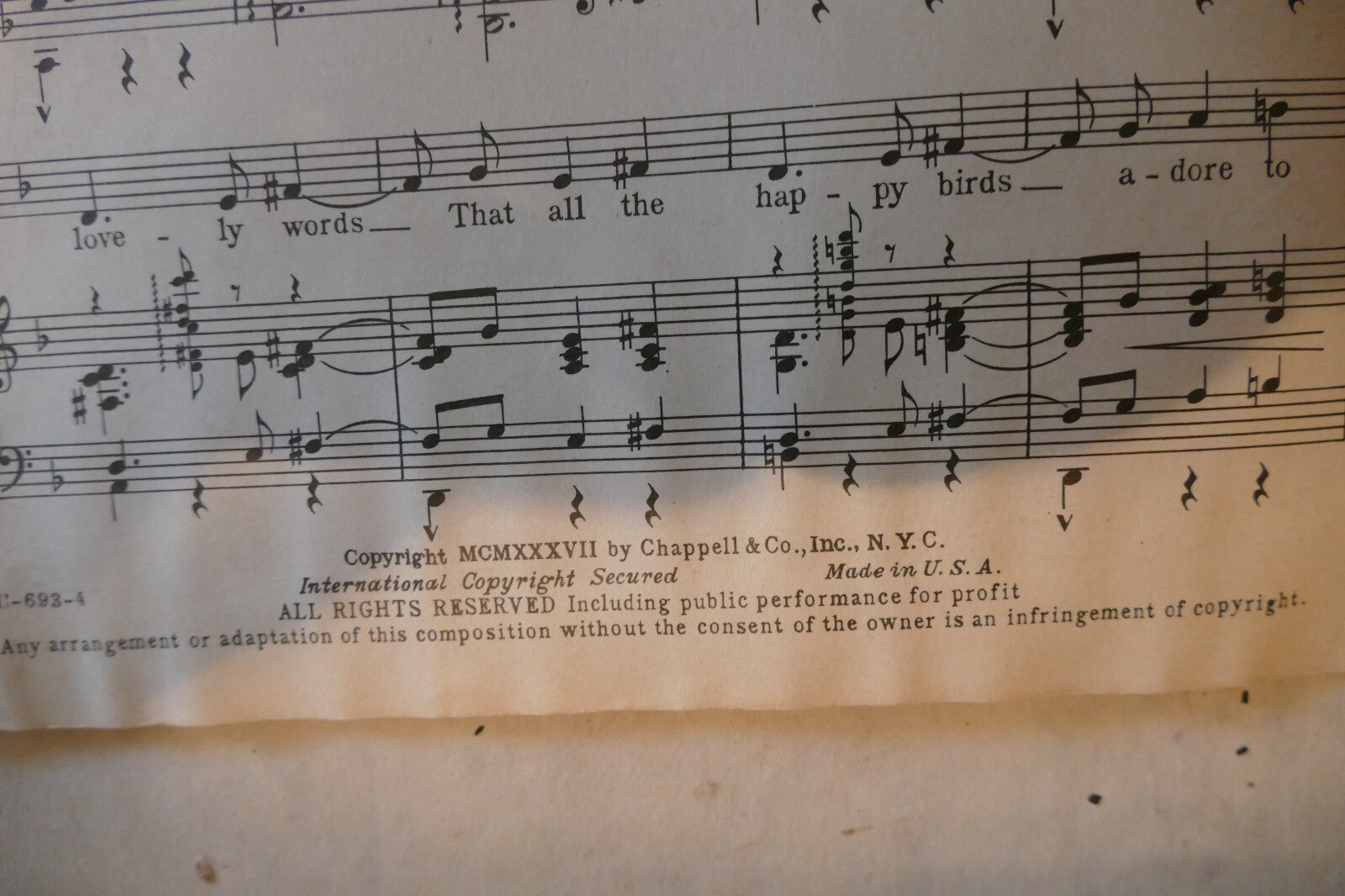 Our Song, 1938, from "When You're In Love" musical, Jerome Kern, Dorothy Fields