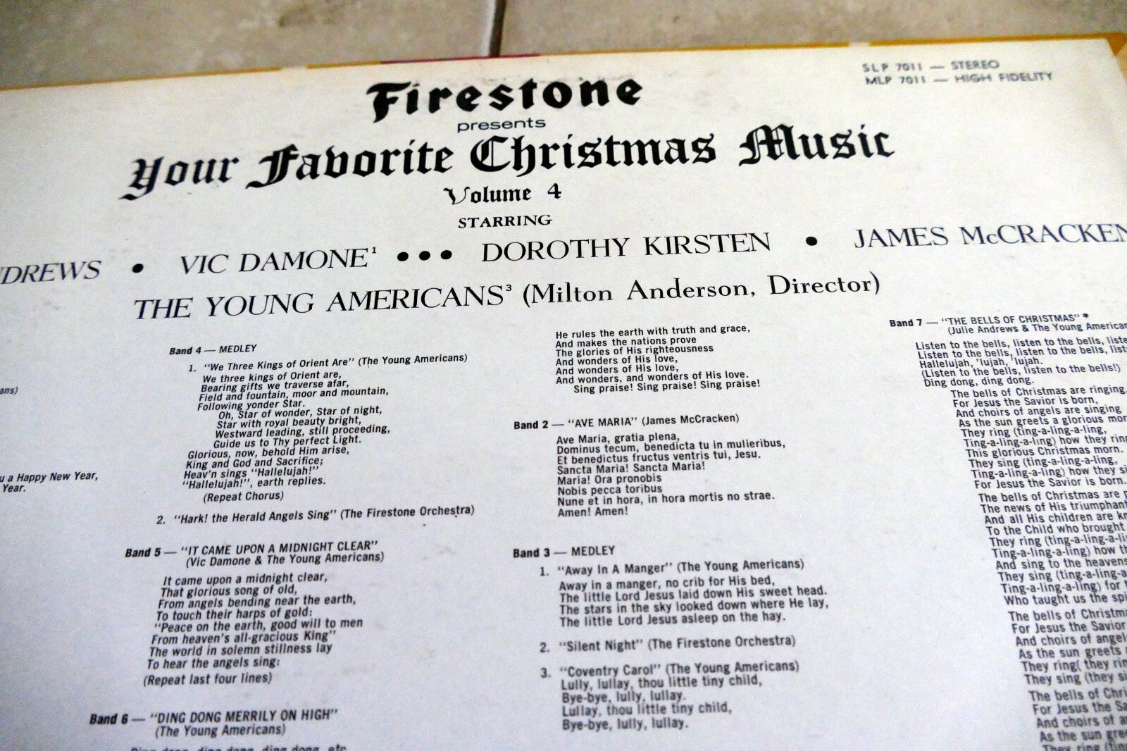 Firestone Your Favorite Christmas Music Volume 4 Stereo LP SLP-7011