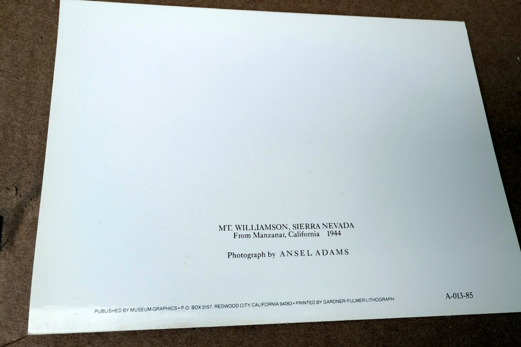 Mt. Williamson Sierra Nevada Photograph Ansel Adams 1944 greeting card A-013-95