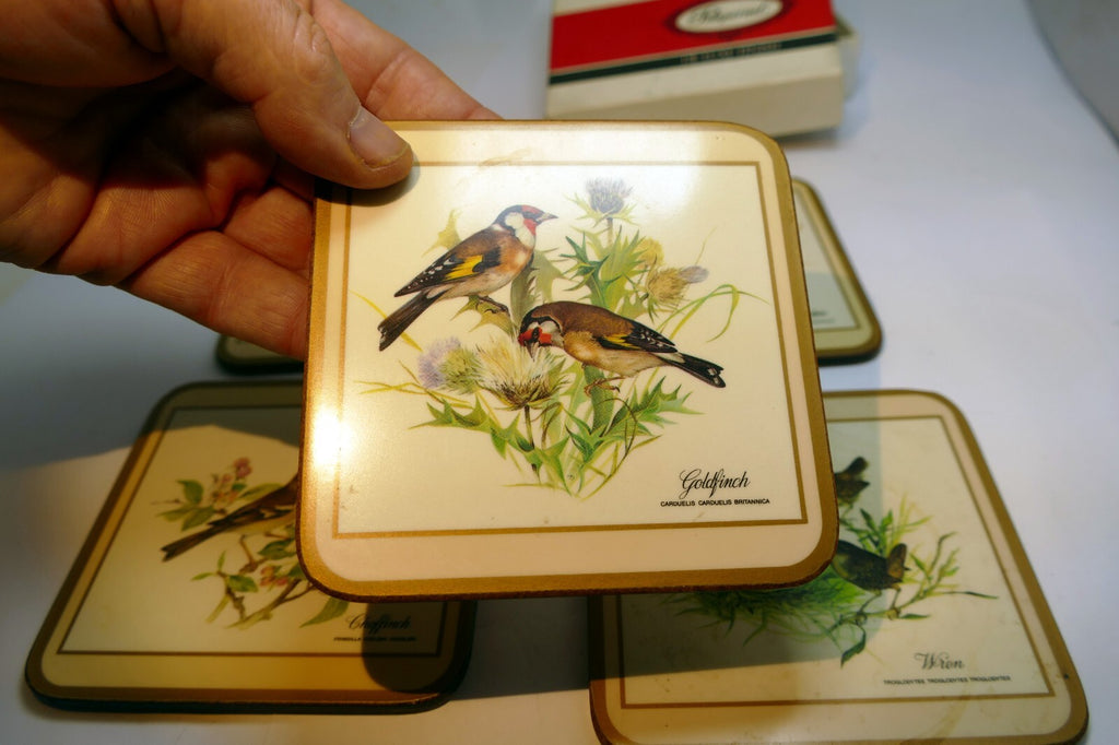 Pimpernel Beverage Coasters Wild Birds Set of 5 Square 4"  England European pack