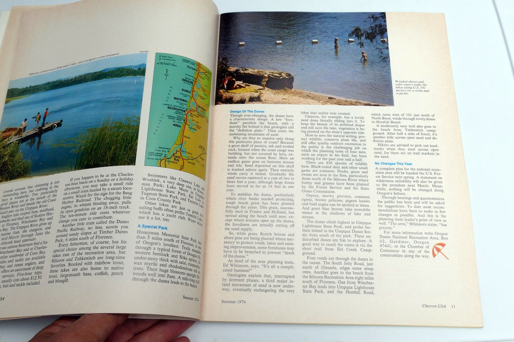 Summer 1974 Chevron USA Travel Club Magazine Small Boat Sailing Oregon's Sahara