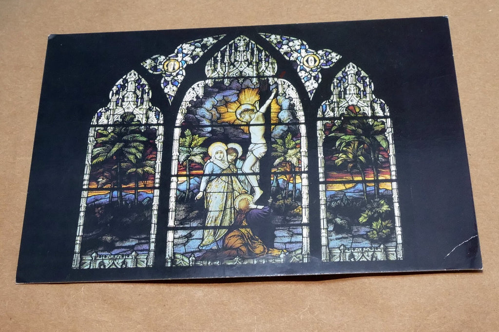 Crucifixion Window Chapel Devine Love Mercy Center Postcard Unposted