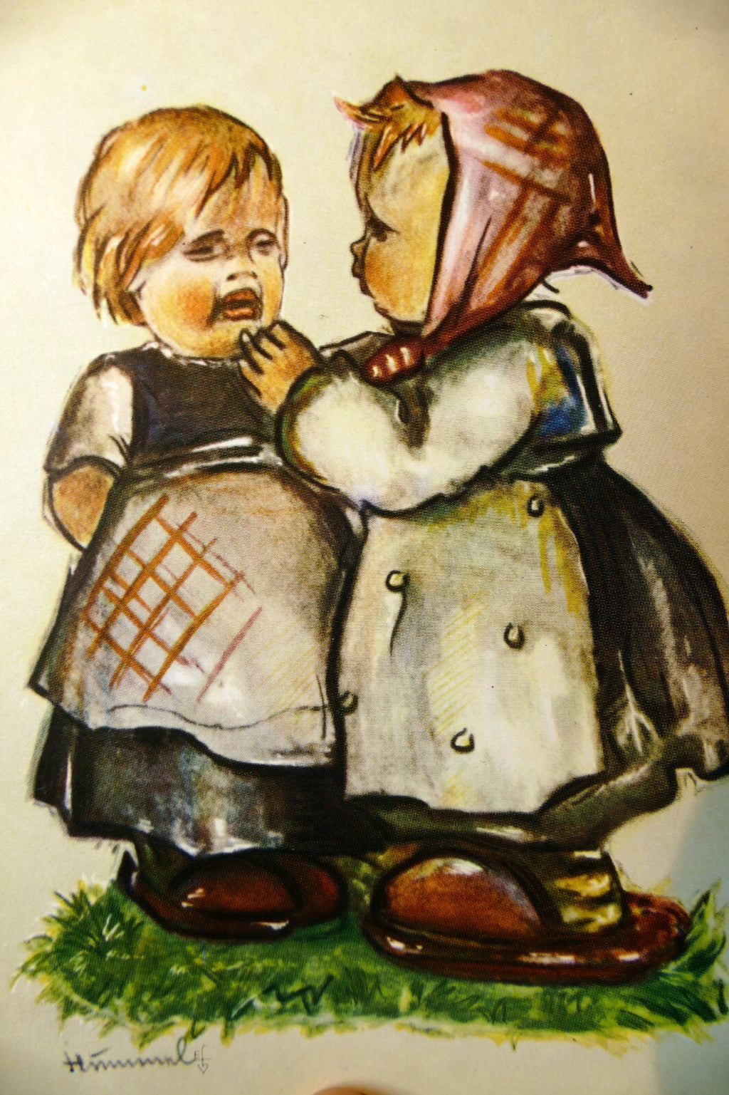 Hummel what are you hollering about? postcard w. germany art   unposted   mint