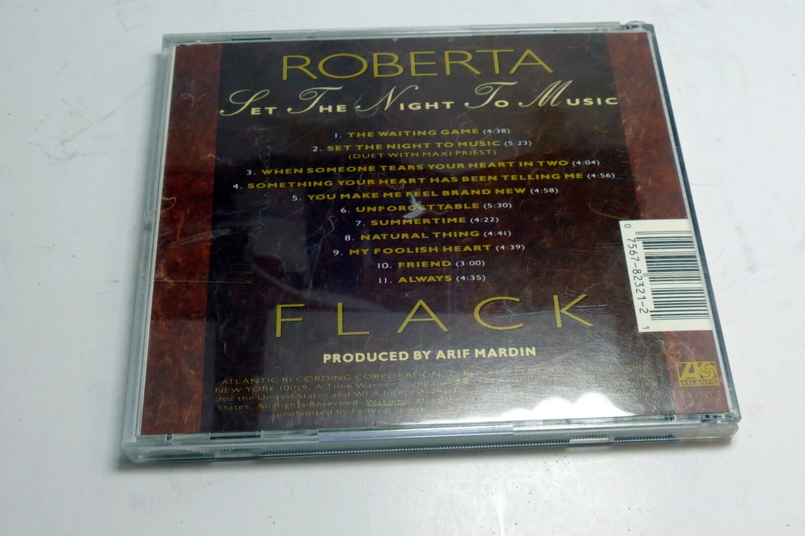 Roberta Flack - Set the Night to Music (CD) 1991 Atlantic Records  7 82321-2