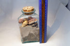 Pacific Island Ocean Shells Jar Beach bottle Triangle Clear Glass Hawaii USA