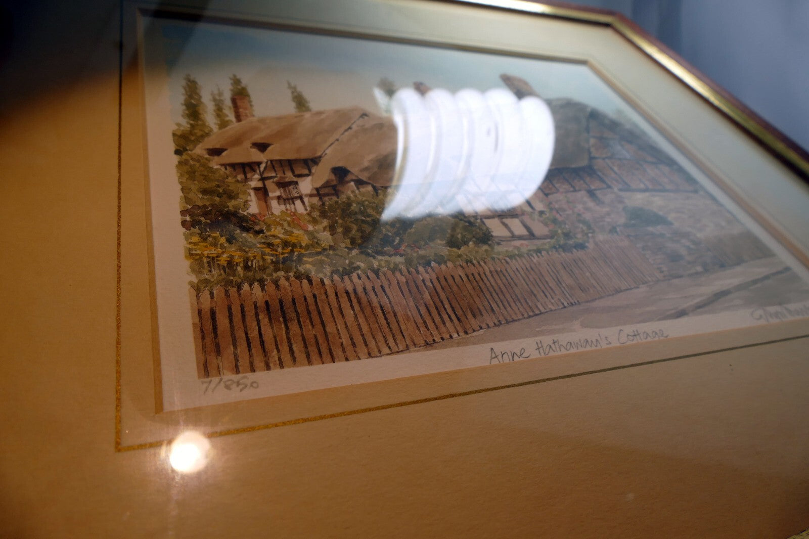 ANN HATHAWAYS COTTAGE - PRINT Glyn Martin Signed Numbered Framed
