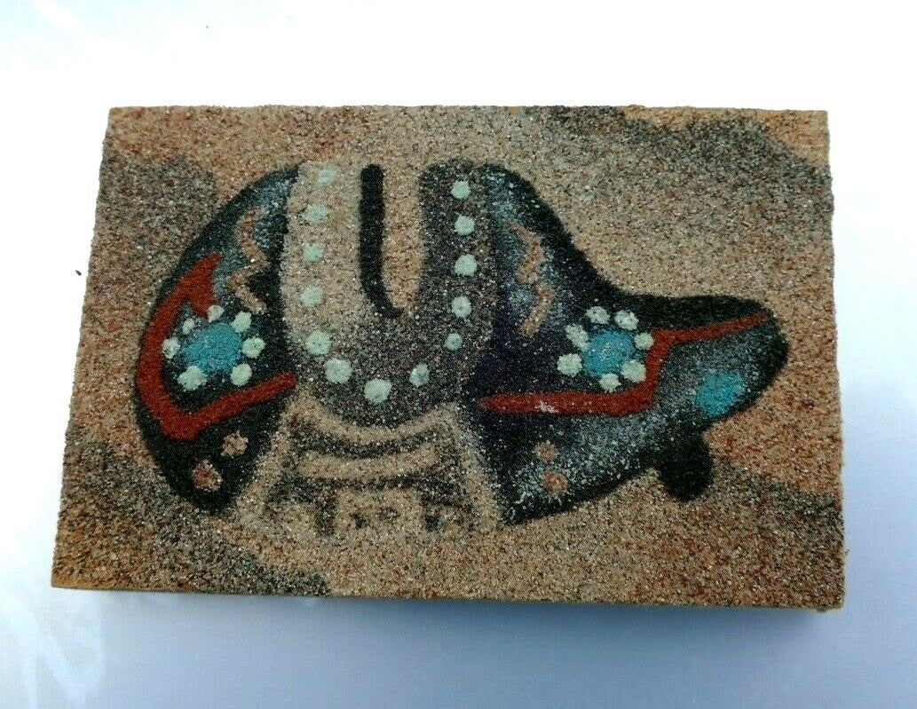 Navajo sand painting small 5x7.5cm square usa arizona