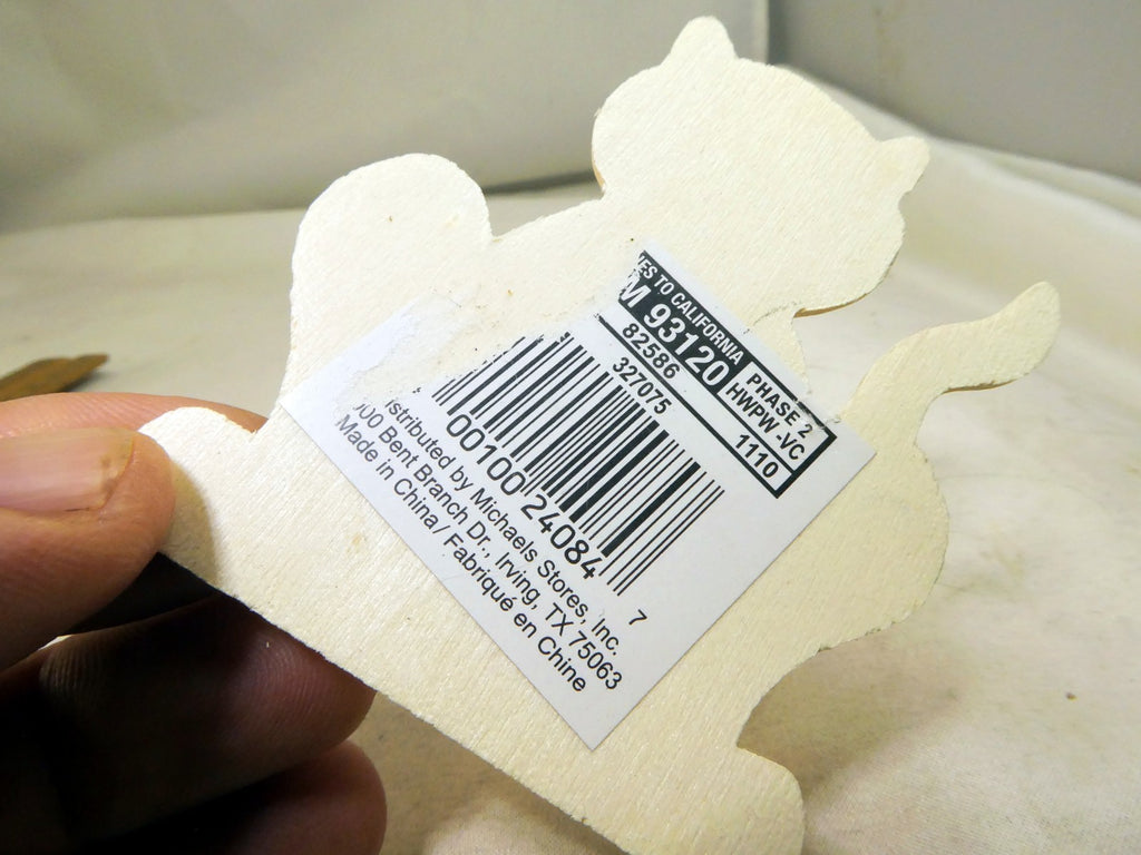 3" Vintage Art Minds wooden owl shape unfinished Crafts 