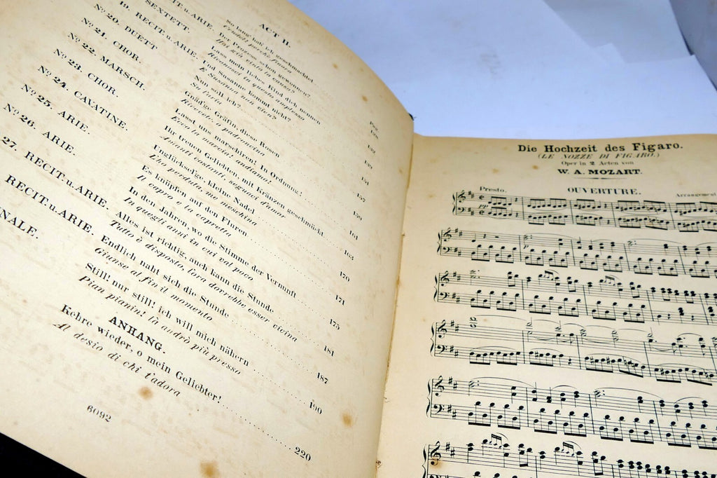 Die Hochzeit des Figaro Mozart Klavierauszug Leipsig Sheet Music 1898